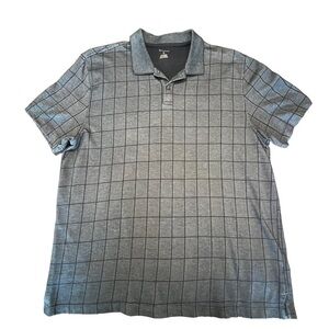 Van Heusen Flex Casual Athletic Golf Polo Shirt Blue Atlas Lines Motif Blue XL